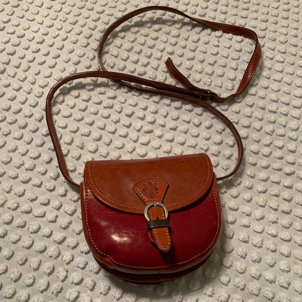 Vera Pelle Italiana Crossbody Purse Brown Leather bag with buckle closure